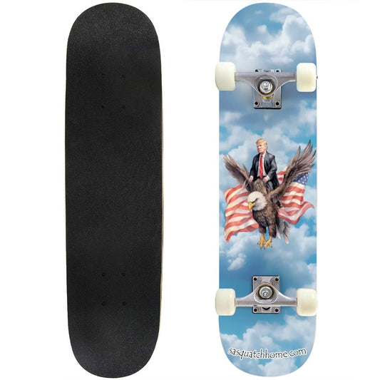 Donald Trump on Eagle, High Density 7 Layer Skateboard, Made In USA