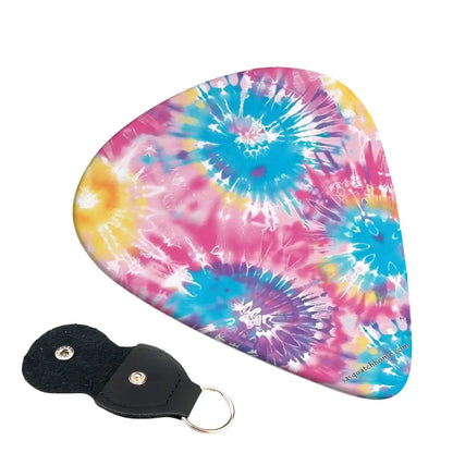 6 Guitar Picks with Keychain Snap Case - Tie Dye – 3 Thicknesses