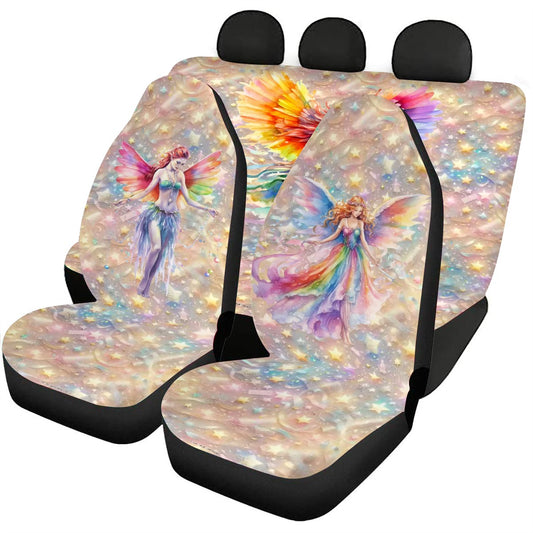 Rainbow Fairy Design, Car Seat Covers, Full 3 Piece Set