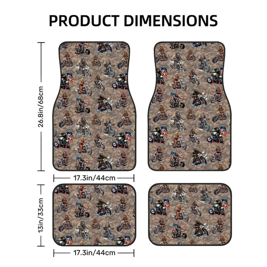 20 Sasquatch / Bigfoot Designs, 4 Piece Auto Floor Mats