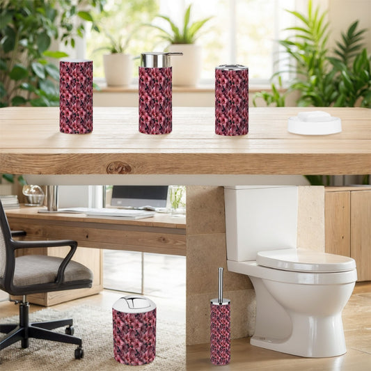 10 Beautiful Flower Designs, 5 Piece Bathroom Décor Set