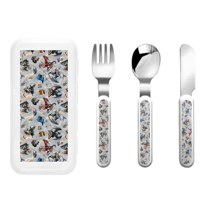 20 Misc Designs Kids Straight Handled Cutlery Set- Dragons, smurfs, zombies, alines