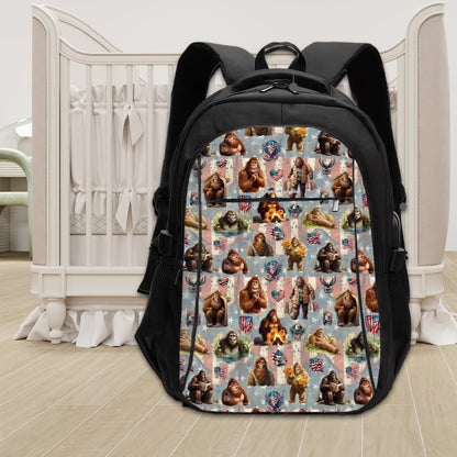 20 Bigfoot / Sasquatch Designs, Large Capacity, Laptop Bag with USB Charger