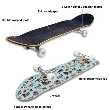 20 Misc Designs, High Density 7 Layer Skateboard, Made In USA