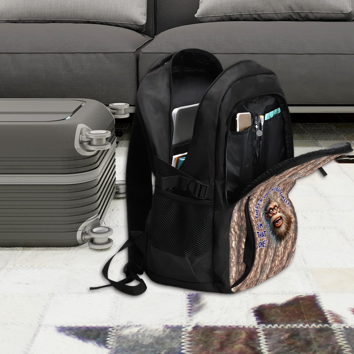 Bigfoot / Sasquatch "I'm that one.." Large Capacity, Oxford Travel, Laptop Bag with USB Charger