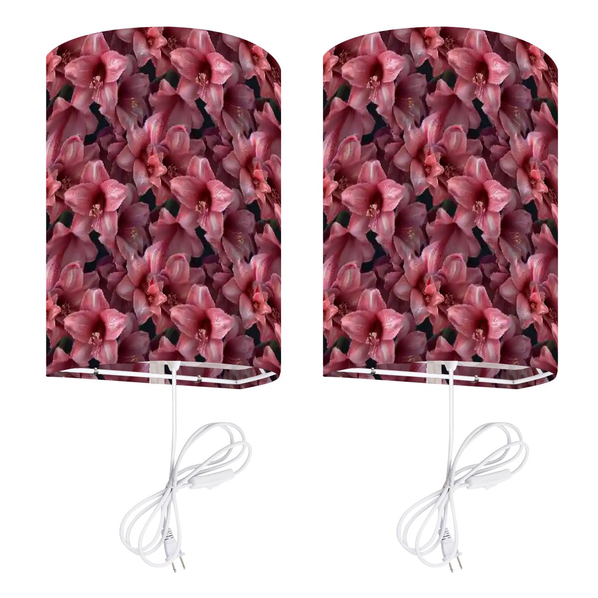 10 Beautiful Flower Designs, Wall Sconces, Set of 2, Plug In