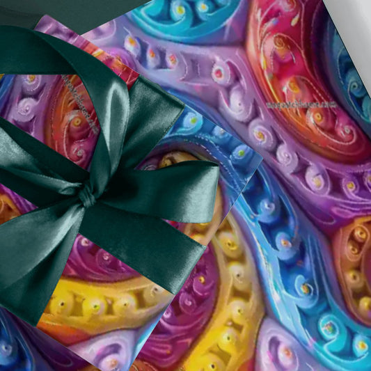 Psychedelic Design, 3 Pack Gift Wrapping Paper Sheets