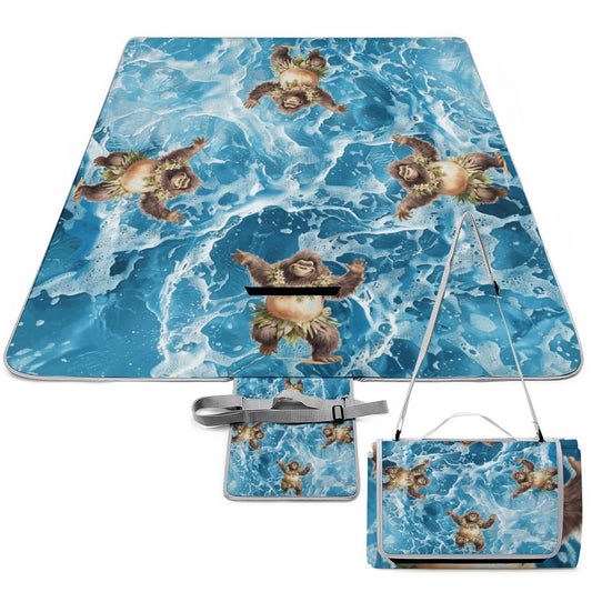 Hula Beach Sasquatch Square Picnic Mat Q003-58.3”x58.3”-58.3”x58.3”/148x148cm