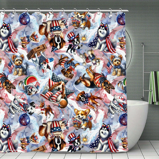 8 Patriot Designs, Animals, Waterproof Polyester Shower Curtain – Made in the USA – 70.8x70.8”