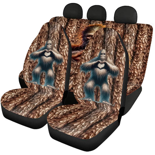 Sasquatch / Bigfoot Love, Car Seat Covers, Full 3 Piece Set