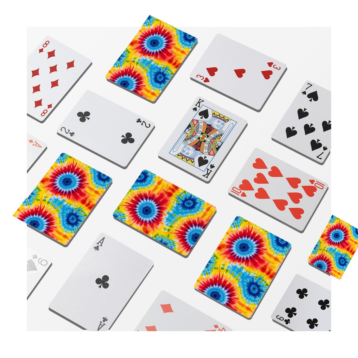 Tie Dye Themed Poker Playing Cards. tie dye cards, hippie playing cards