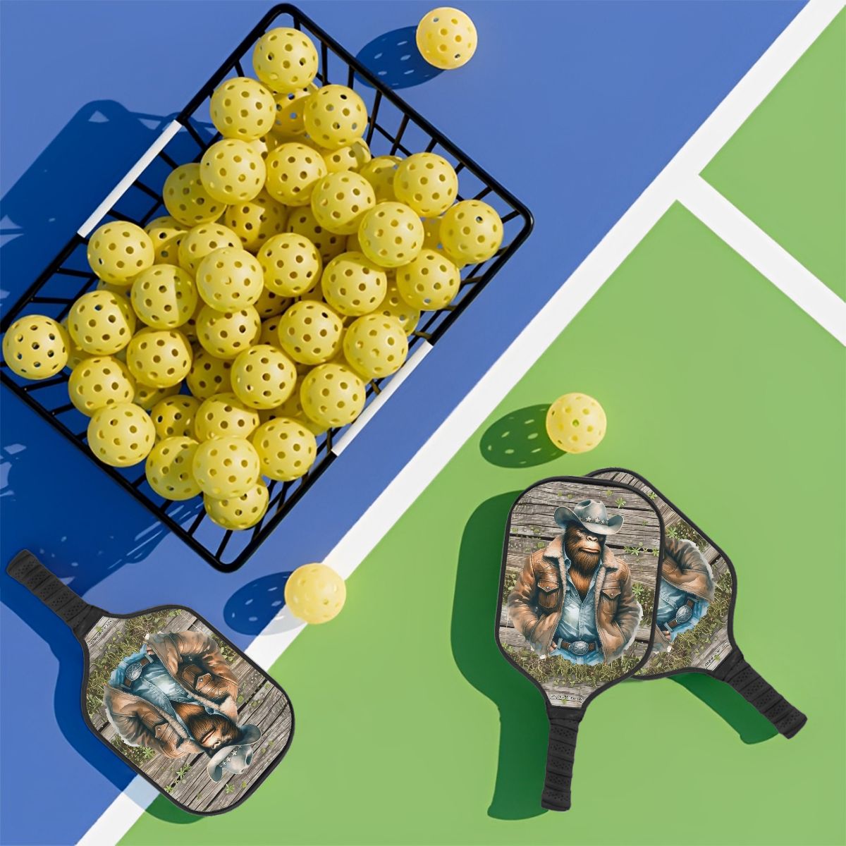 Cowboy Sasquatch / Bigfoot Pickleball Paddle