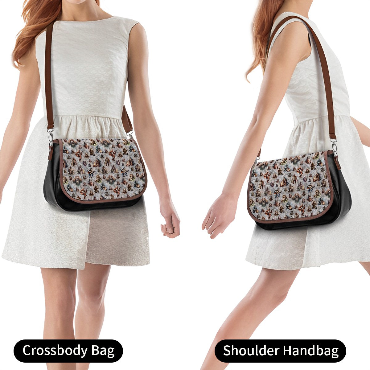 20 Bigfoot / Sasquatch Designs, Leather Shoulder Bag / Purse