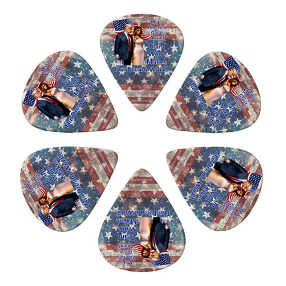 6 Guitar Picks with Keychain Snap Case- Sasquatch Bigfoot – 3 Thicknesses