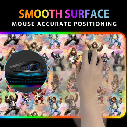 20 Bigfoot / Sasquatch Designs, Wireless Charging Gaming Mouse Pads / Mat With Lights - 2 Sizes