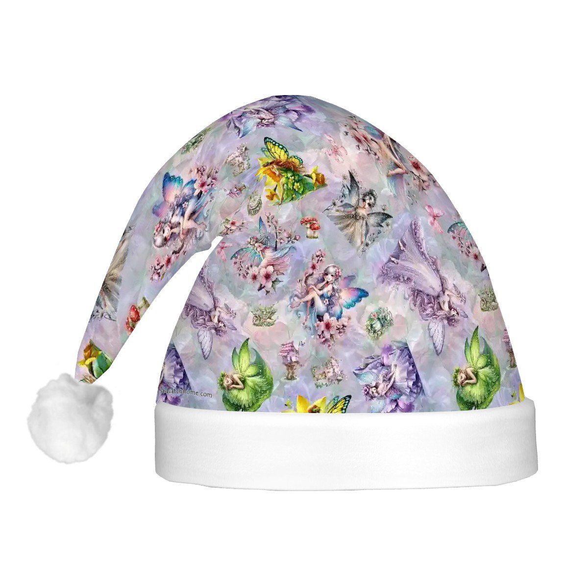6 Fairy Designs, Adult Plush Santa Hat with Light
