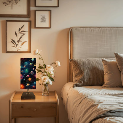 12 Galaxy / Outer Space, Square Table Lamp with USB Ports, Charger