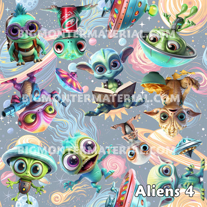 6 Alien Designs, 5 Piece Bathroom Décor Set