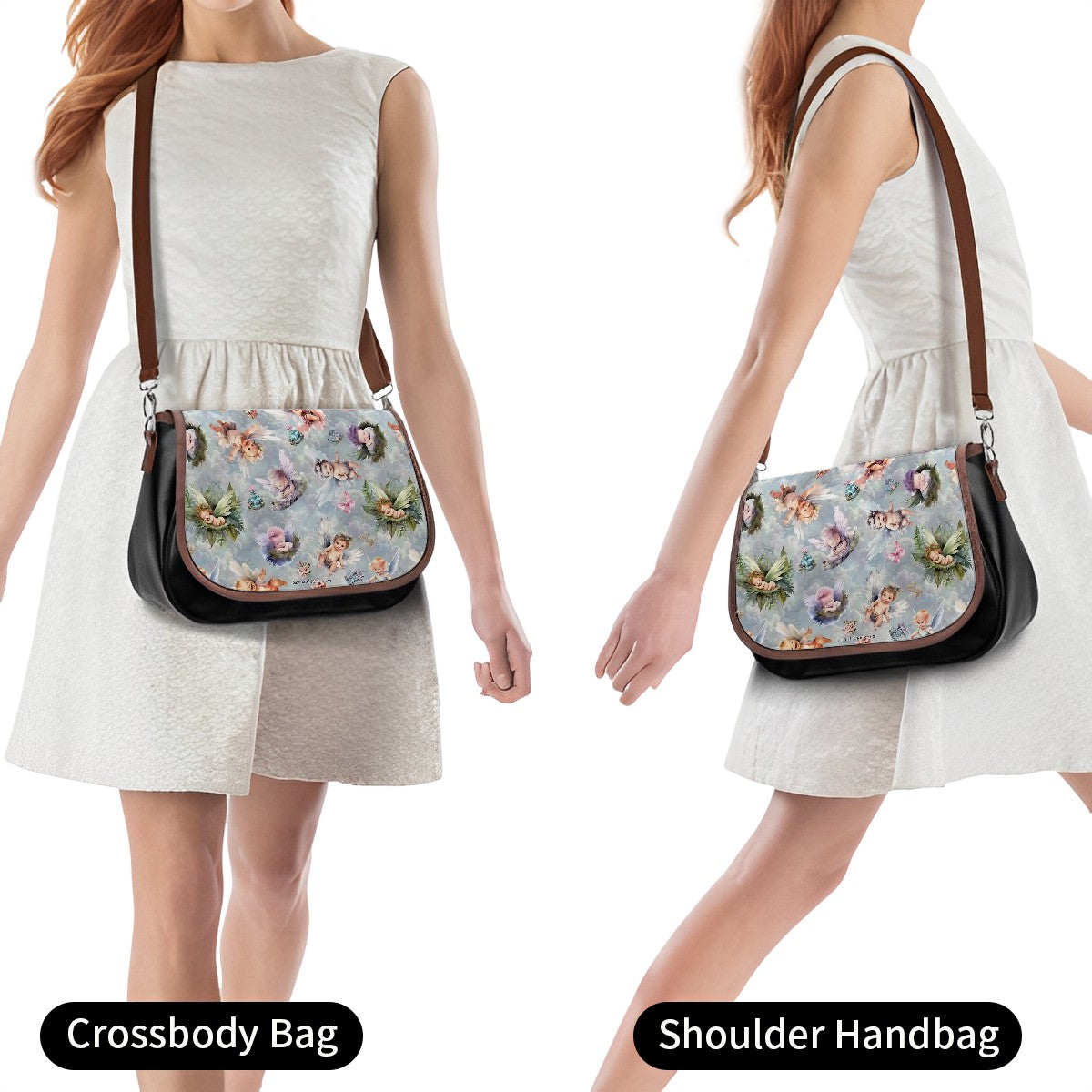 6 Fairy Designs, Leather Shoulder Bag / Purse