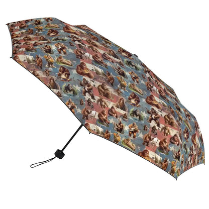 "Squatching Around" Bigfoot, Sasquatch Umbrellas -UV Protection, Water Wicking Parasol