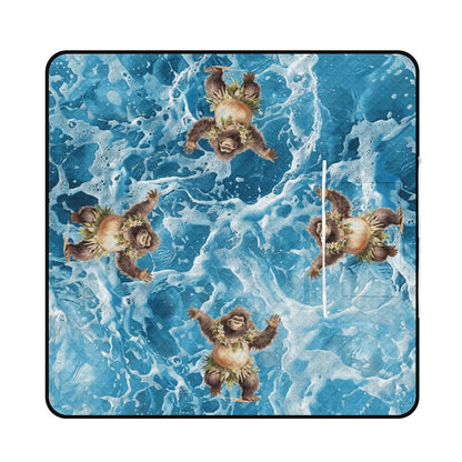 Hula Beach Sasquatch Zipper Foldable Picnic Mat- 79"x79"/200x200cm