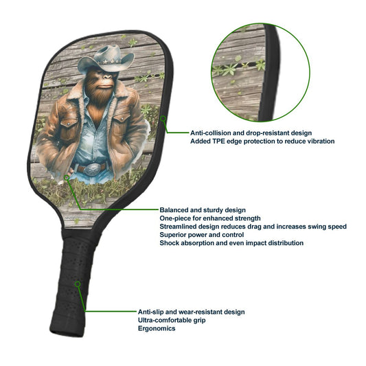 Cowboy Sasquatch / Bigfoot Pickleball Paddle