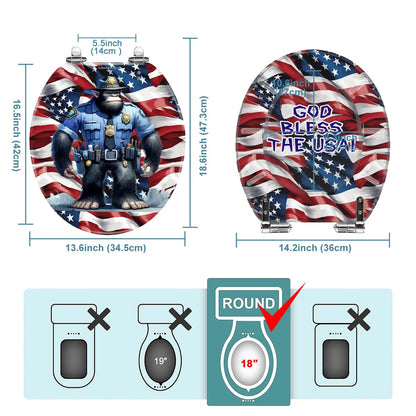 Bigfoot / Sasquatch Police Officer, Universal Toilet Seat