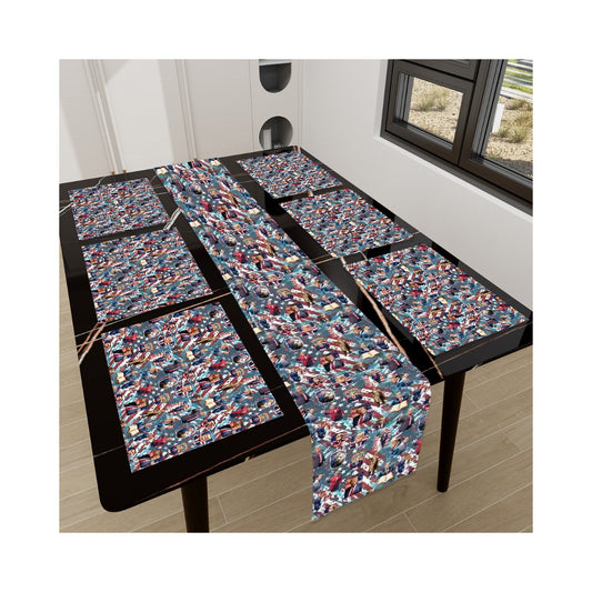 Donald Trump Themed Table Runner, Placemats Set 7 Pieces