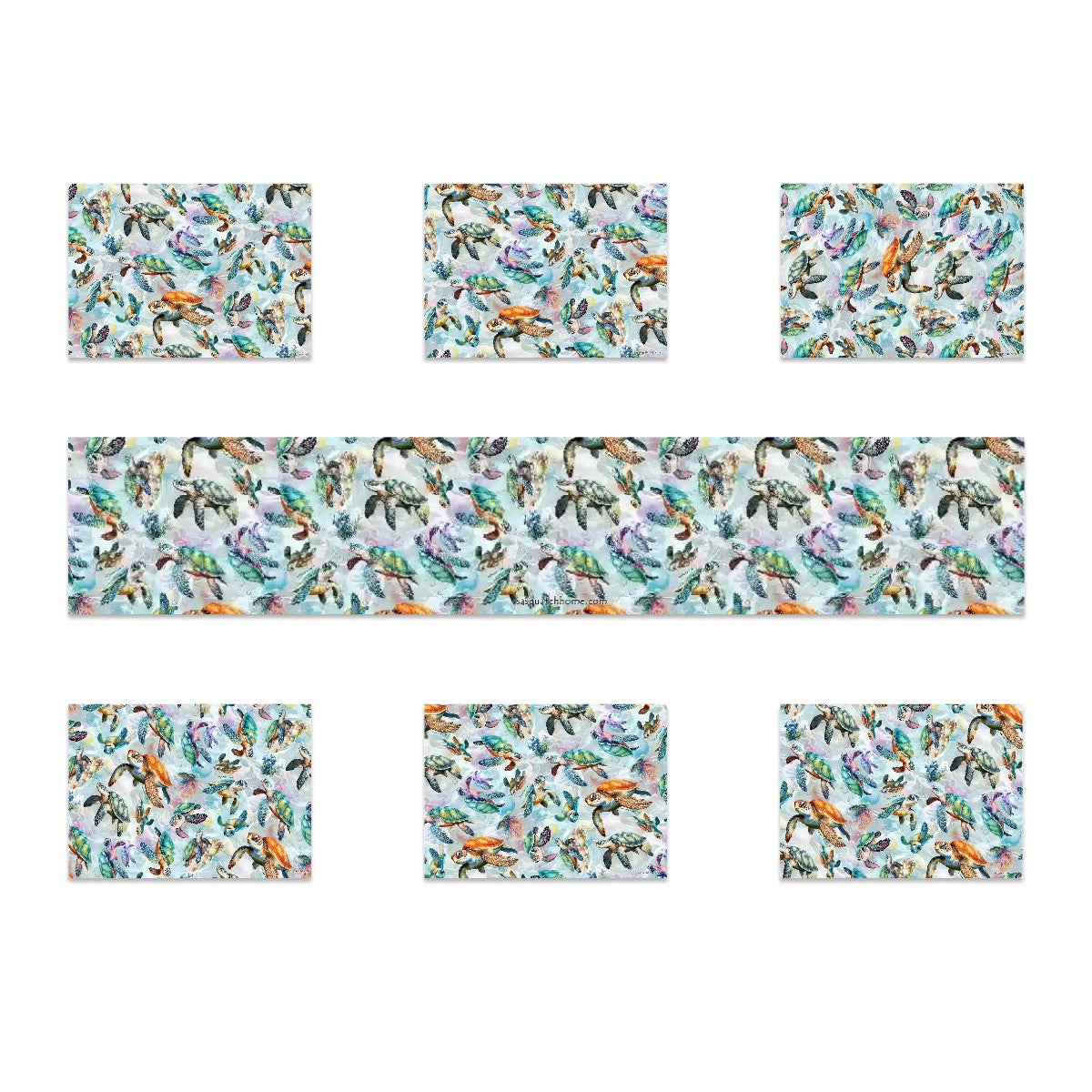 Animal Themed Table Runner, Placemats Set 7 Pieces