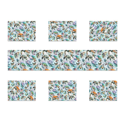 Animal Themed Table Runner, Placemats Set 7 Pieces