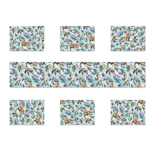 Animal Themed Table Runner, Placemats Set 7 Pieces