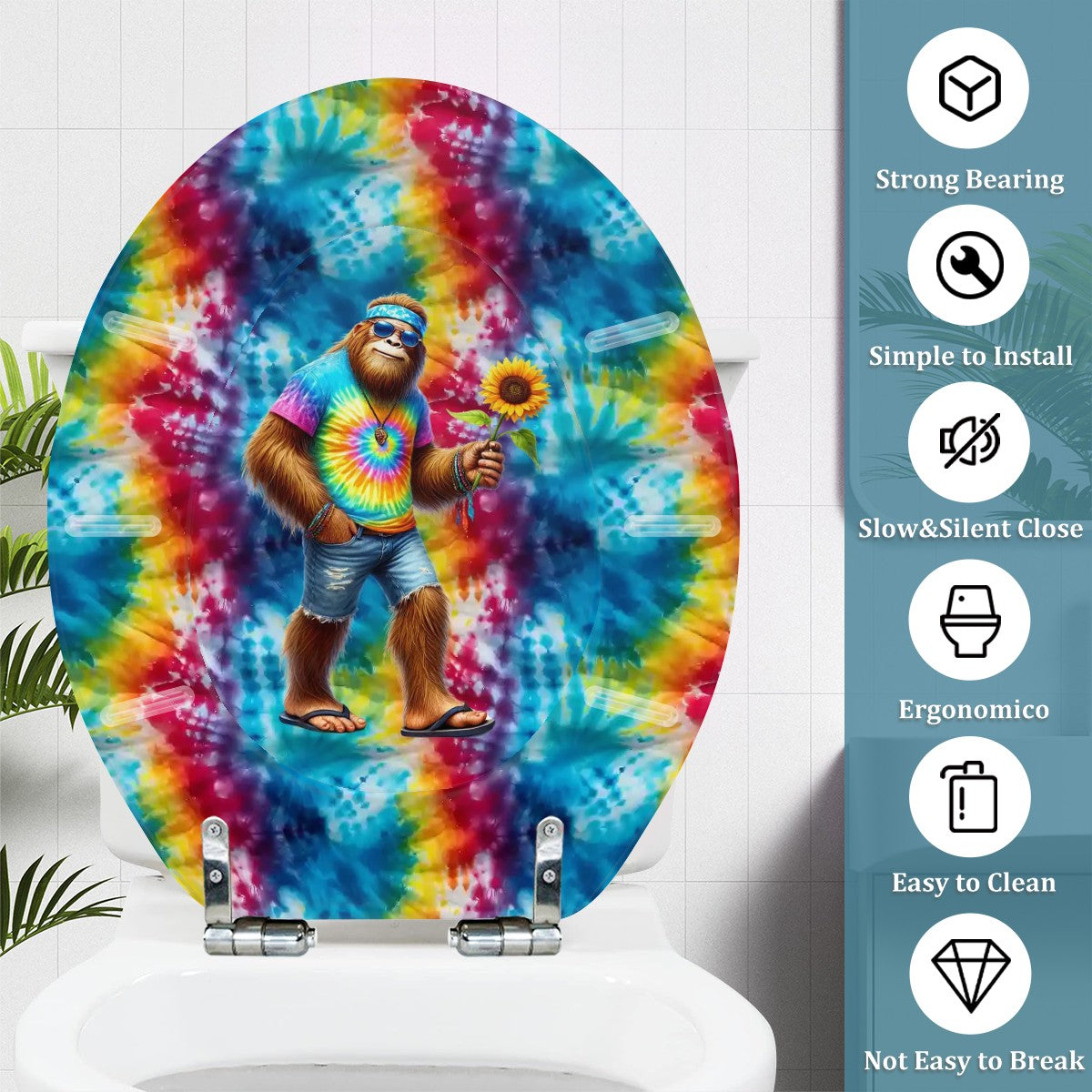 Hippie Bigfoot / Sasquatch Universal Toilet Seat