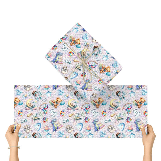"Welcome Baby", Baby Shower Gift Wrap, 3 Pack Gift Wrapping Paper Sheets