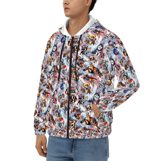 8 Patriot Designs, Adult Zip Up Hoodie