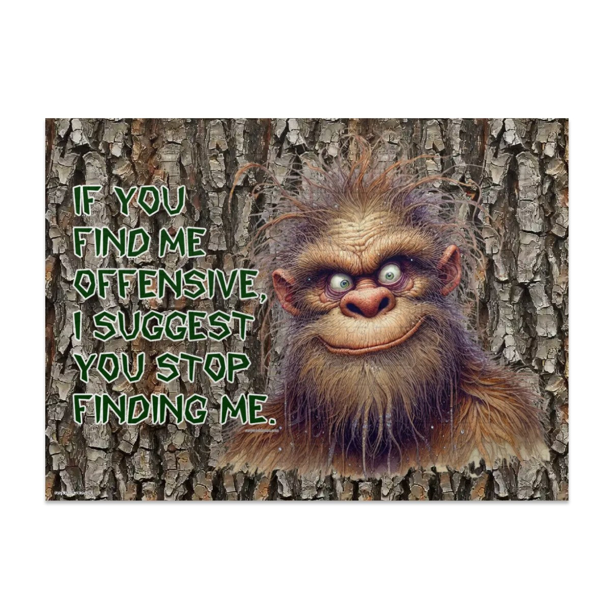"If You Find Me Offensive" 500 Piece Wooden, Bigfoot,  Sasquatch Jigsaw Puzzle