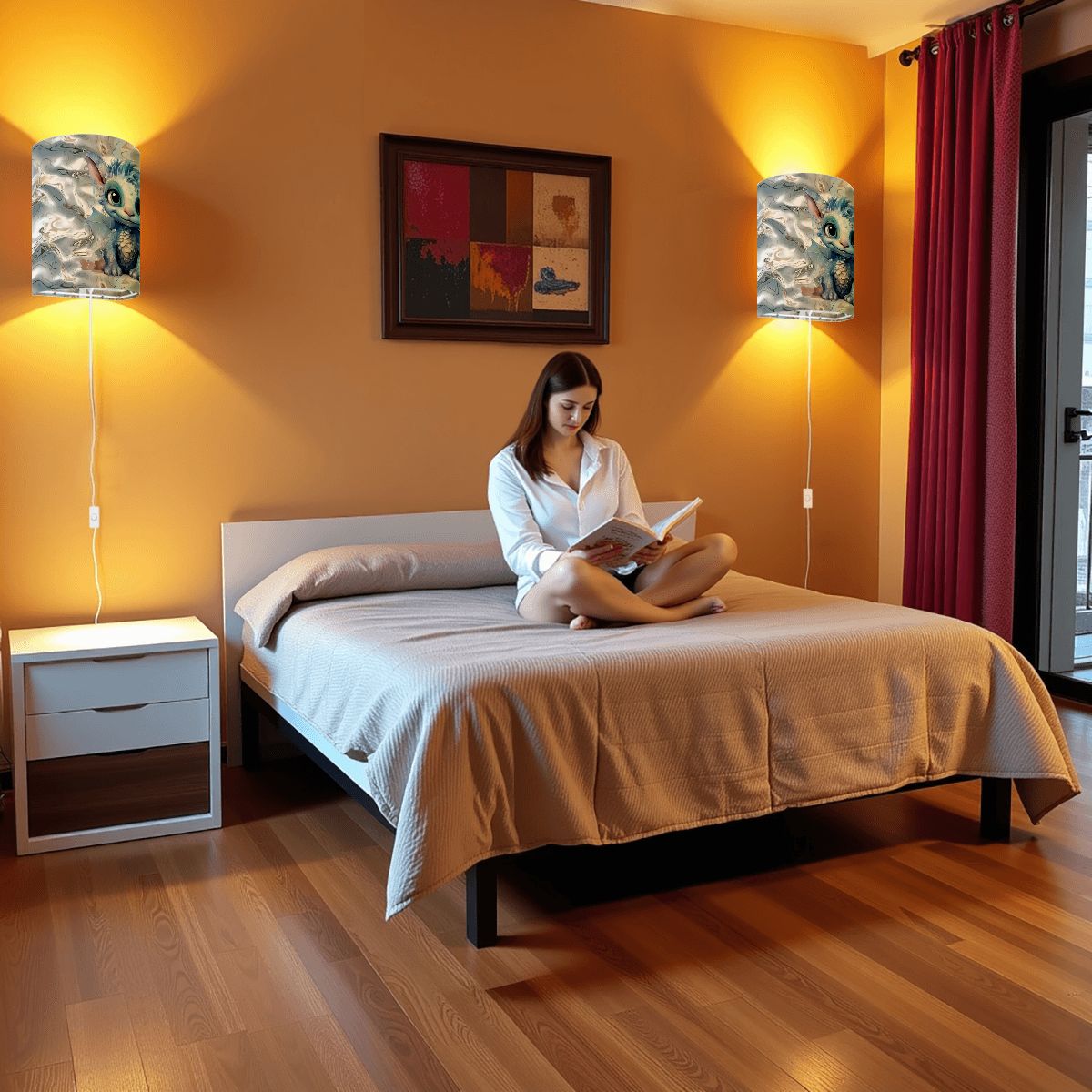 Baby Dragon, Wall Sconces, Set of 2, Plug In