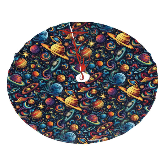 12 Galaxy Outer Space Designs, Plush Christmas Tree Skirt – 3 Sizes
