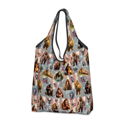 19 Bigfoot / Sasquatch Designs, Reusable, Folding Grocery Bags -