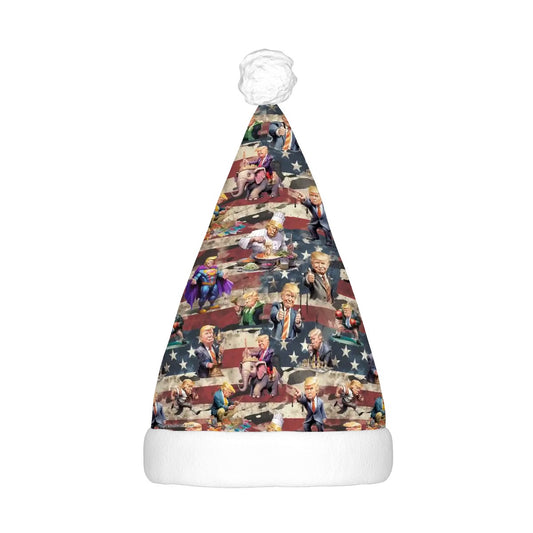 20 Donald Trump Designs, Adult Plush Santa Hat with Light