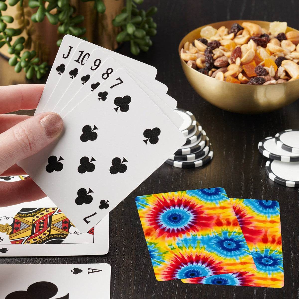 Tie Dye Themed Poker Playing Cards. tie dye cards, hippie playing cards