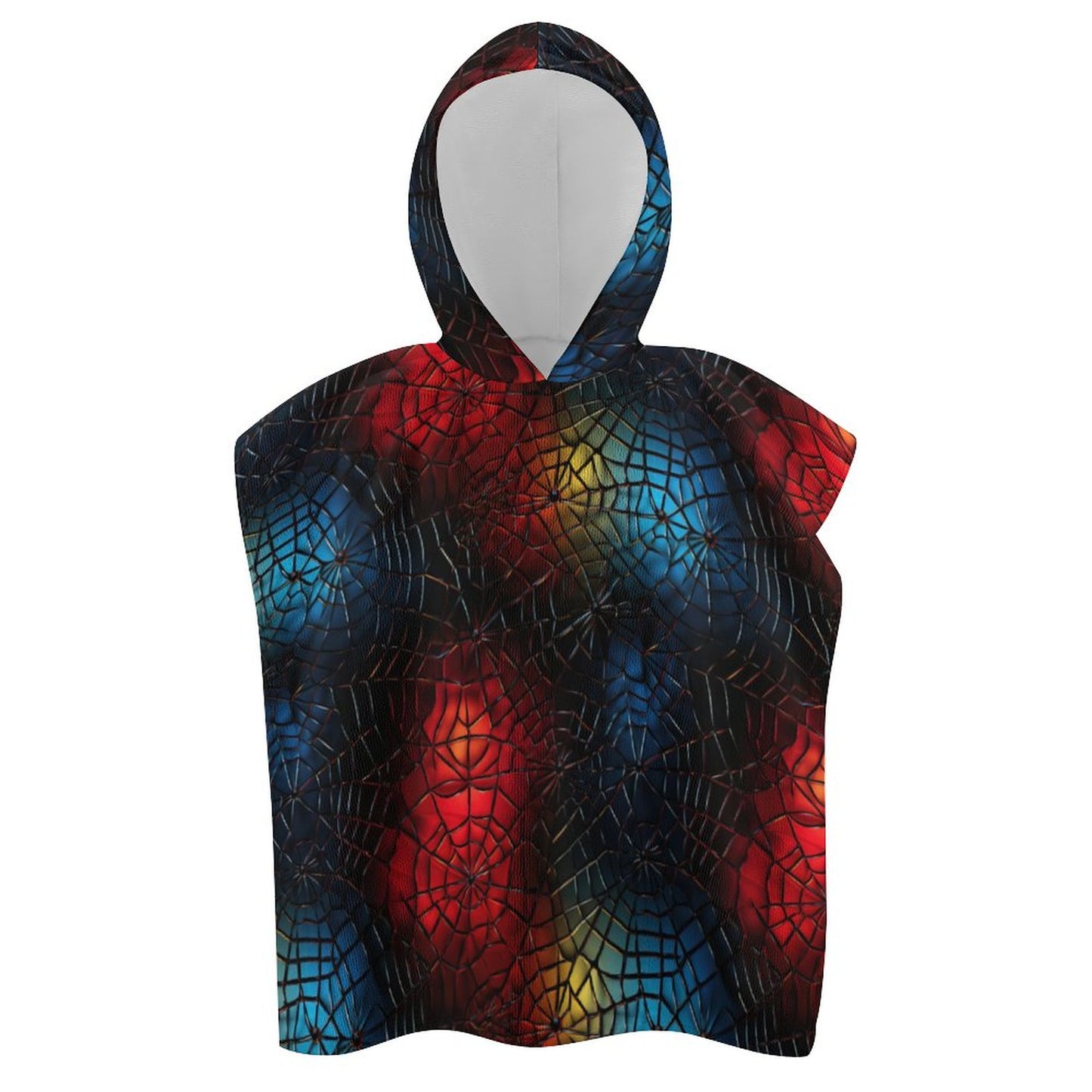 Colored Spider Webs, Hooded Terry Cloth Pullover Towel for Kids, Children