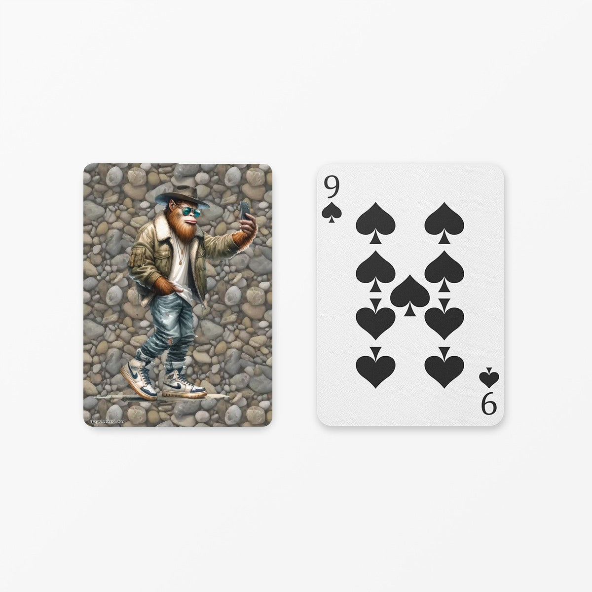 Sasquatch / Bigfoot Selfie Poker Playing Cards