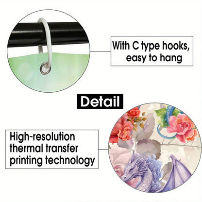 Dragon Fantasy Waterproof Shower Curtain