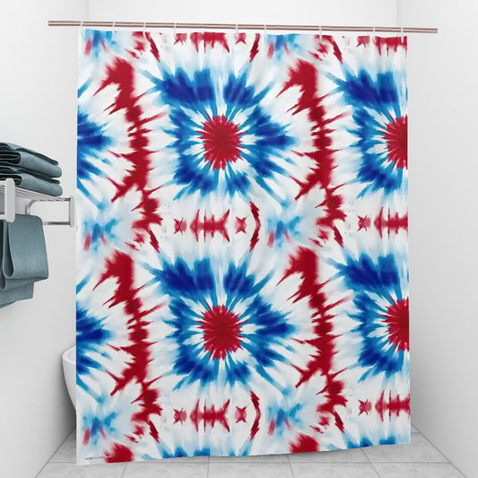 Tie Dye, Polyester Shower Curtain  - 60”x72”, Hippie Shower Curtain 19 Designs