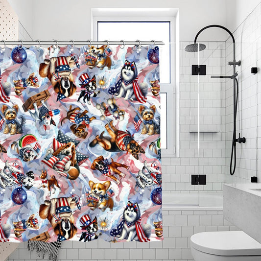 8 Patriot Designs, Animals, Waterproof Polyester Shower Curtain – Made in the USA – 70.8x70.8”