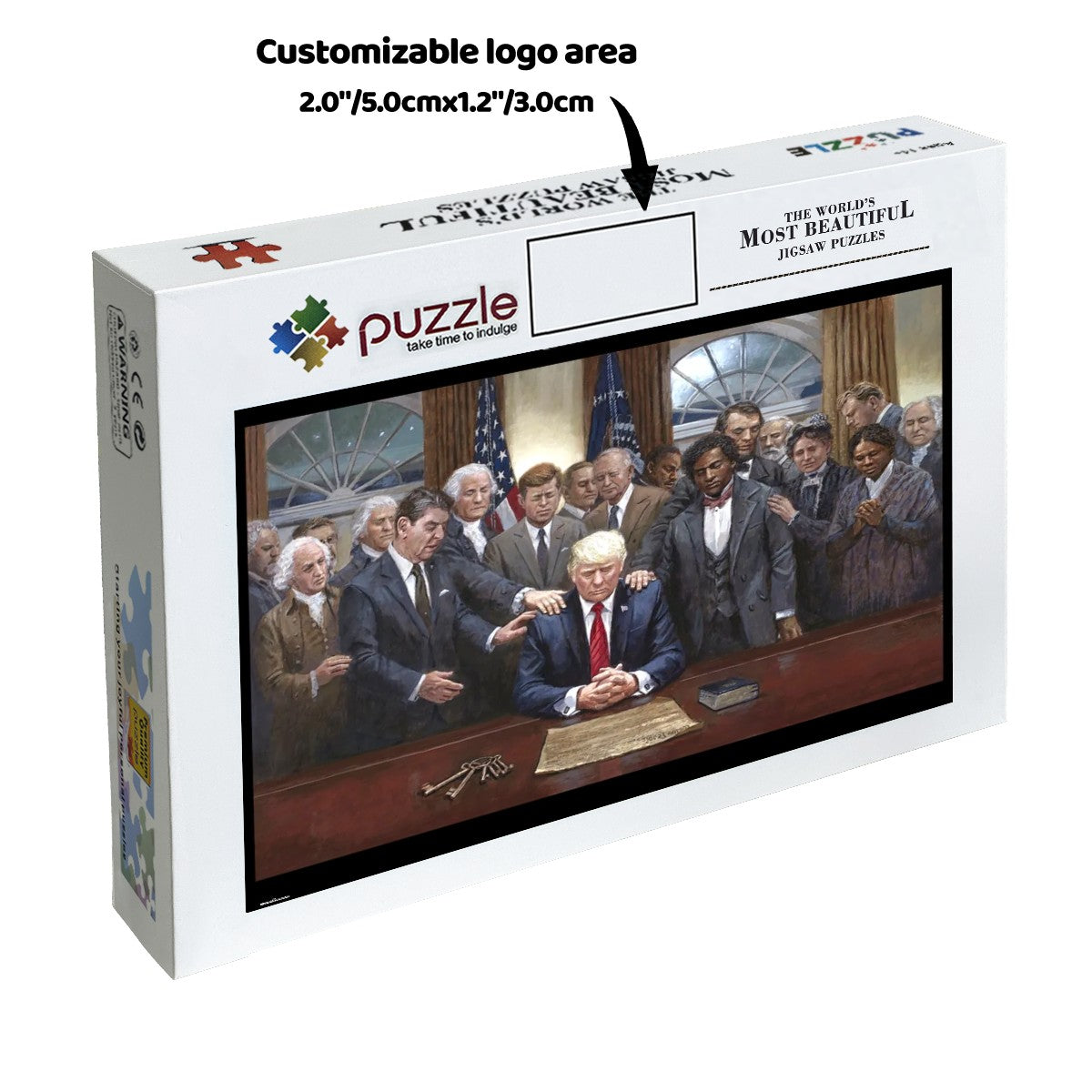 Donald Trump W Historical People, Wooden Jigsaw Puzzle 500pcs (Horizontal)