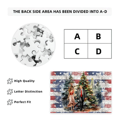 Donald & Melania Trump in Woods - Wooden Jigsaw Puzzle 300 pcs (Horizontal)