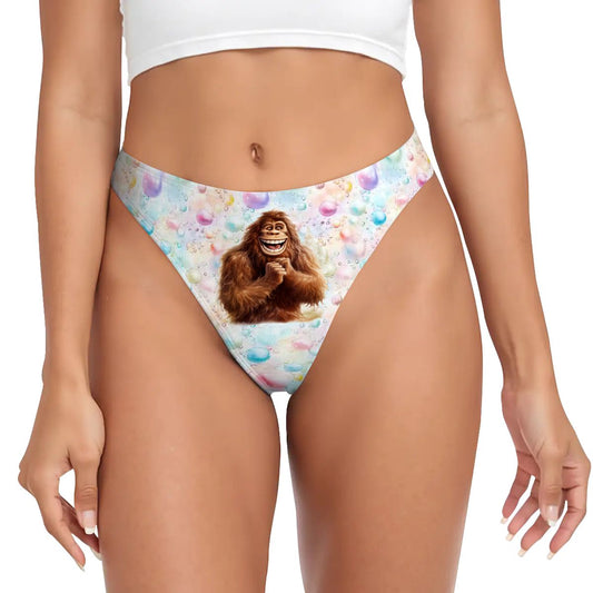 Women’s Polyester Thong, Panties, Underwear - Happy Bigfoot