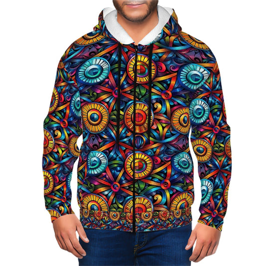 Psychedelic Designed Adult Zip Up Hoodie