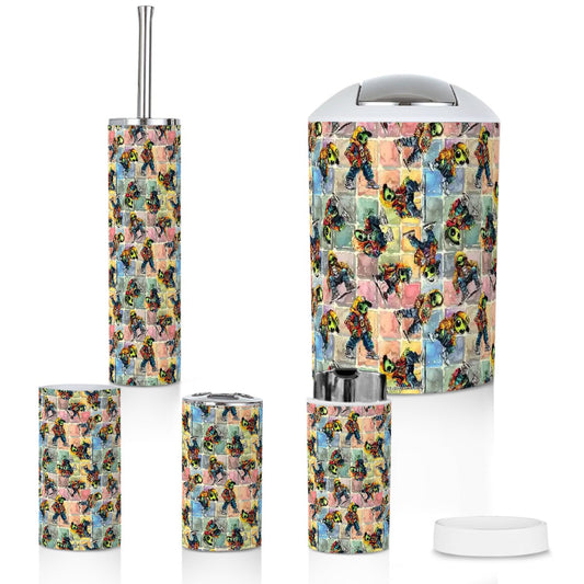 6 Alien Designs, 5 Piece Bathroom Décor Set